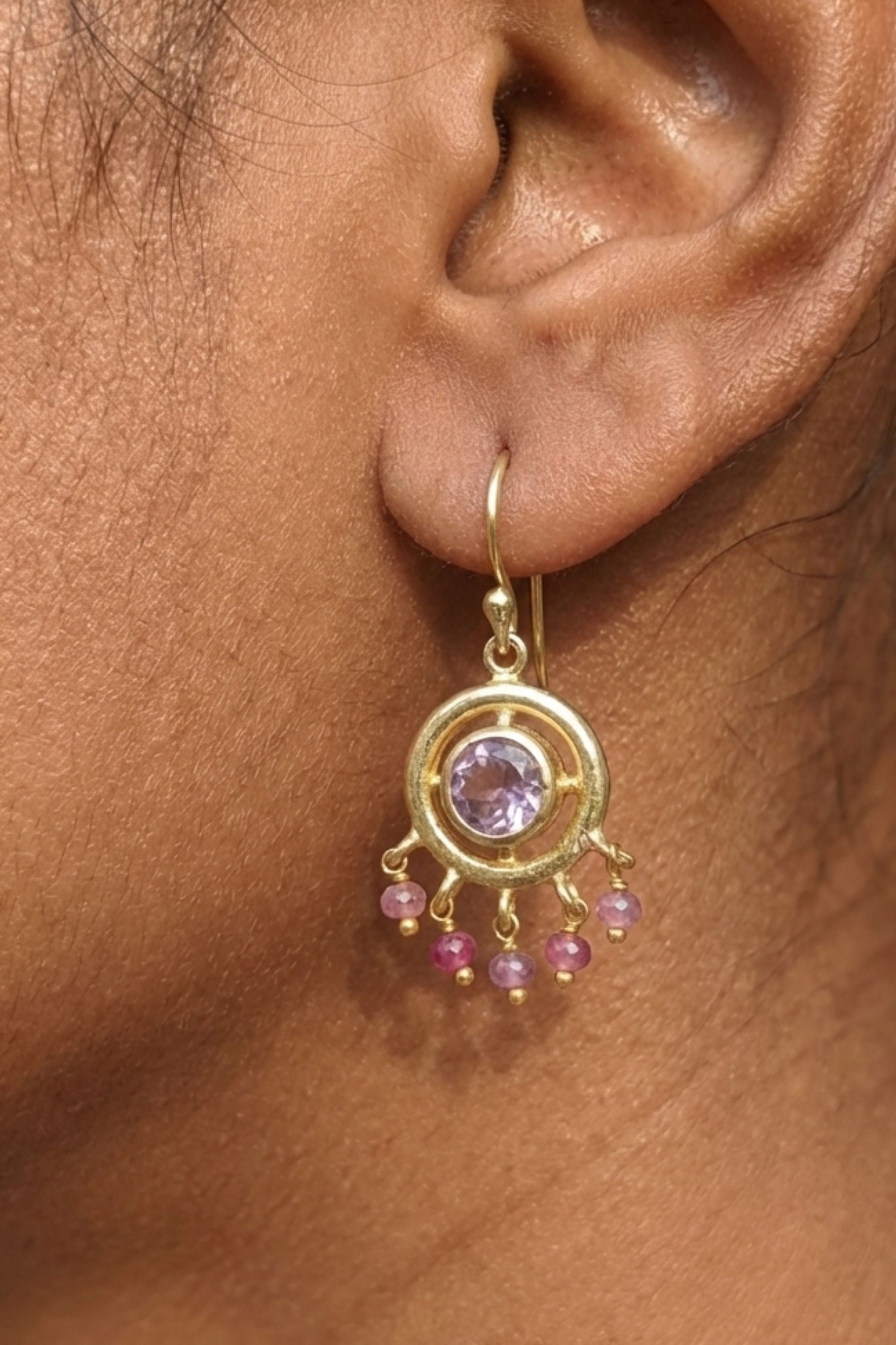 Halo  earrings - Pink