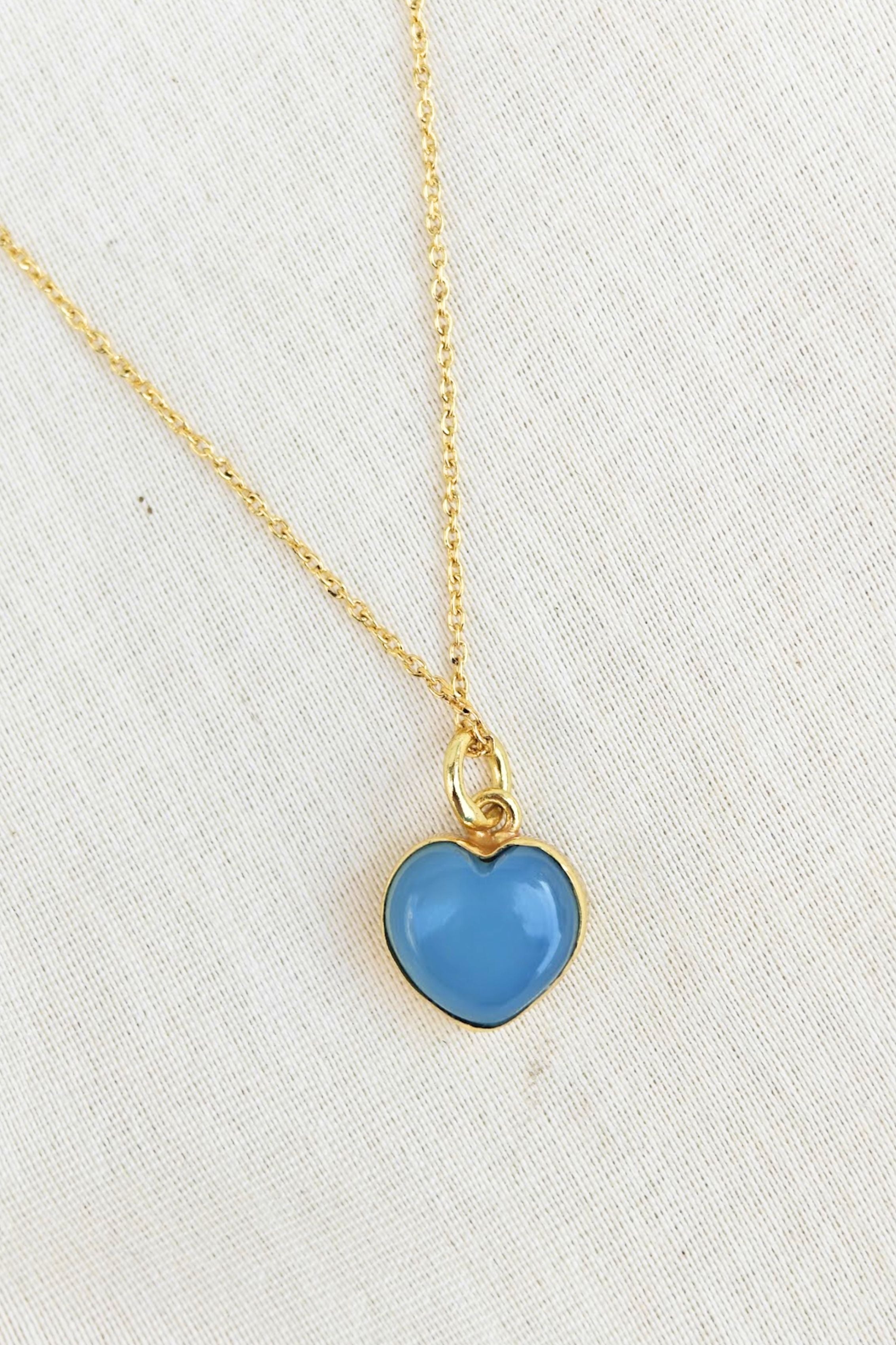 Heart Necklace- Blue