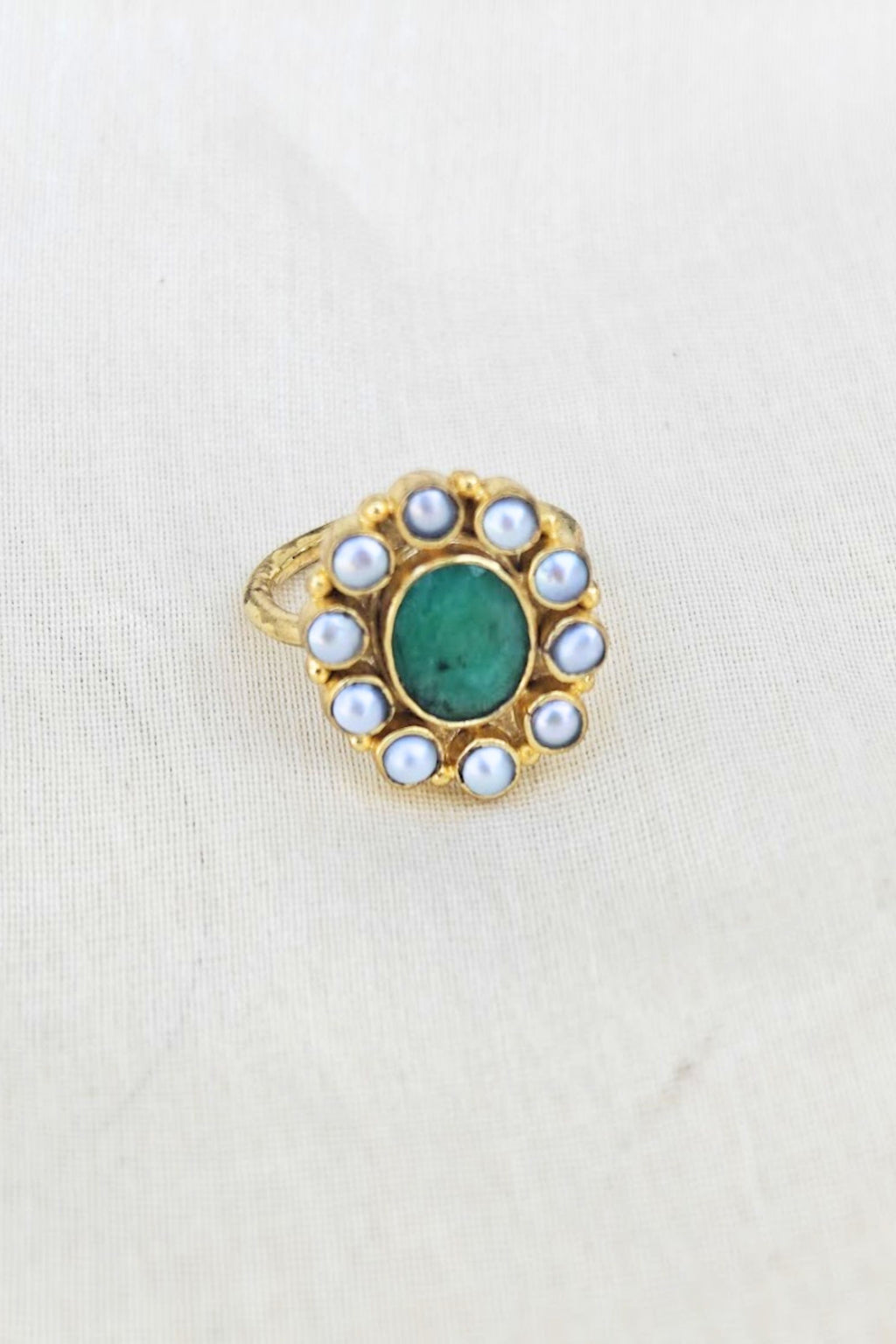 Pearl swirl ring - Green
