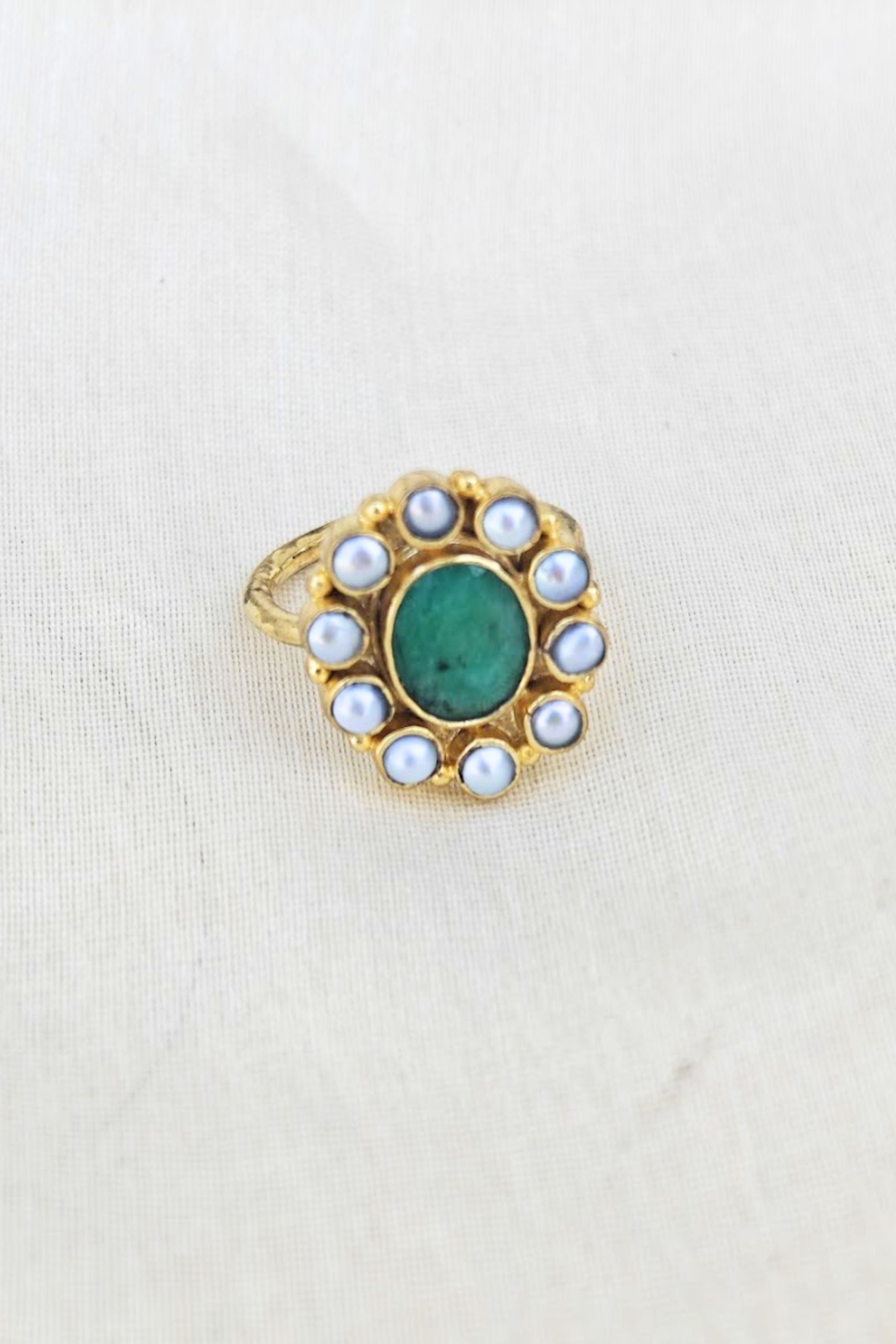 Pearl swirl ring - Green